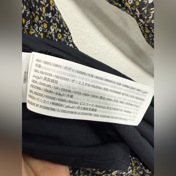 Abercrombie & Fitch Ruffle Hem Faux Wrap Midi Dress High Low w/ Scrunchie Sz M - Picture 10 of 10